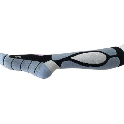 Anti-sudor Performance Mulheres Custom Joelho Alto Longo Espesso 100% Merino Laranja meias de esqui