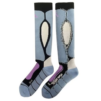 Anti-sudor Performance Mulheres Custom Joelho Alto Longo Espesso 100% Merino Laranja meias de esqui