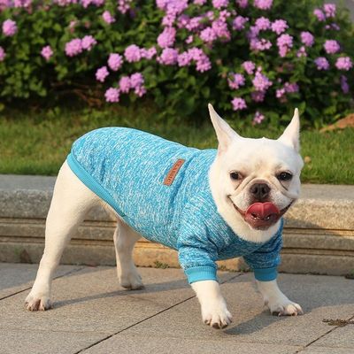 Roupas de cachorro de malha Material de poliéster de padrão sólido para seu companheiro de quatro patas