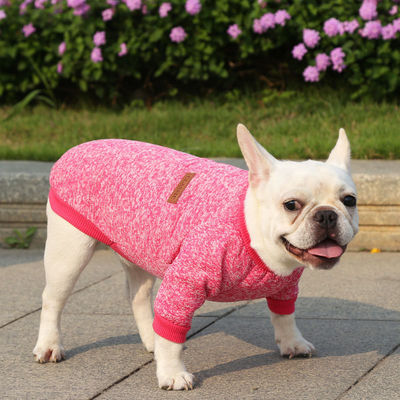 Roupas de cachorro de malha Material de poliéster de padrão sólido para seu companheiro de quatro patas