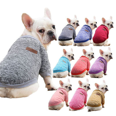 Roupas de cachorro de malha Material de poliéster de padrão sólido para seu companheiro de quatro patas