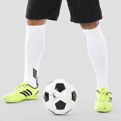 Calcetinas de futebol de poliamida de joelhos altos para crianças com design de almofada e fundo antiderrapante