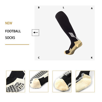 Calcetinas de futebol de poliamida de joelhos altos para crianças com design de almofada e fundo antiderrapante
