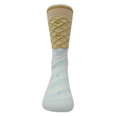 Mulheres customizadas Sapatilhas de tricô Jacquard tornozelo de algodão Sapatilhas quentes suaves e confortáveis