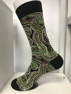 Temporada de Primavera Roxo Roxo Impressão Penteada Algodão Poliéster Spandex Fibra meias para Homens