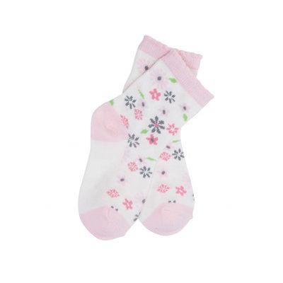 Calcetinas Floral Anti-Slip Meninas Calcetinas de algodão de malha para escolas e uso diário