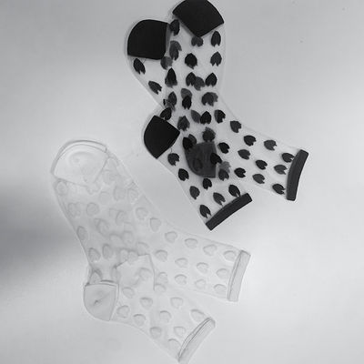Calças de seda transparentes com cordel de coração e tornozelo