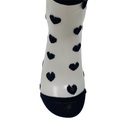 Como imagem Mulheres personalizadas Branco Negro Sexy renda de malha de meias Meia Calvário comprimento para o verão