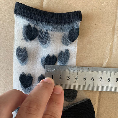 Como imagem Mulheres personalizadas Branco Negro Sexy renda de malha de meias Meia Calvário comprimento para o verão