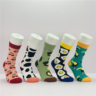 Custo Fun Fun Happy Fashion meias com desenho animado personalizado Impressão de frutas em estilo regular