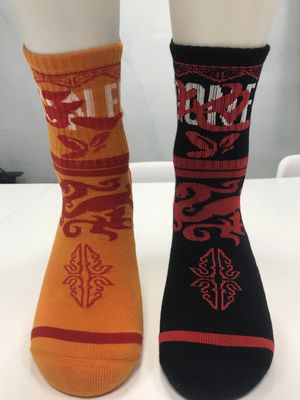 Calcetinas de luxo laranja para conforto estirado e futebol antiderrapante