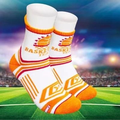 Calcetinas de luxo laranja para conforto estirado e futebol antiderrapante