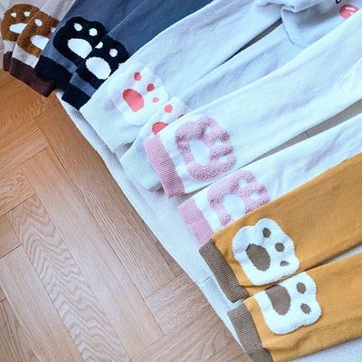 Calças de bebé confortáveis com orelhas 3D e desenhos de animais em algodão espesso