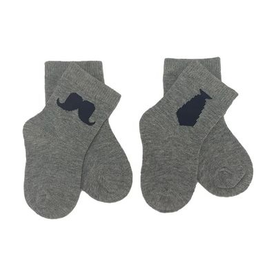 Calcetinas para crianças de pequeno porte algodão de malha respirável gravata seca rápida padrão de barba grande antiderrapante