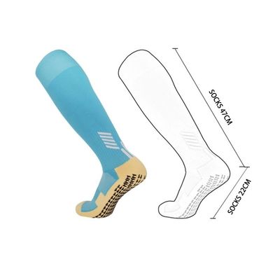 Tecido de poliamida elástica sólida Antiderrapante Suave Futebol Esporte Futebol Grip meias longas