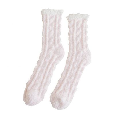 Calcetinas aquecidas e confortáveis para mulheres Antiderrapante Interiores de Inverno Calcetinas fuzzy com lã de coral espessa