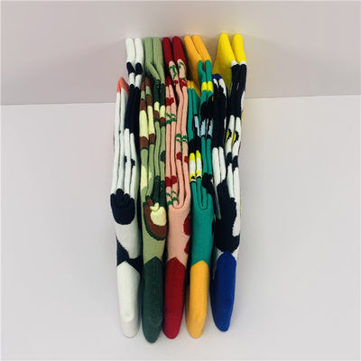 Método de Tecelagem Tricoteada CREW Fun Fun Fun Fun Happy Moda meias de desenho animado personalizado Alimentos Frutas impressão meias