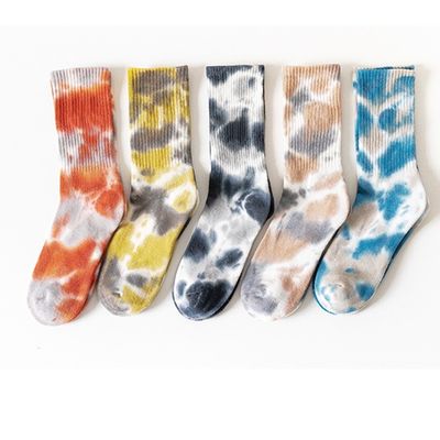 UNISEX 37-44 EU Tamanho Tie Dye Thin Candy Color Print Custom Cotton Tube Calças desportivas