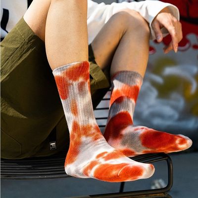 UNISEX 37-44 EU Tamanho Tie Dye Thin Candy Color Print Custom Cotton Tube Calças desportivas