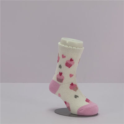 Top de Venda Primavera Novos Nascidos Crianças meias de Natal com Impressão de bolo Cute e tecido quente