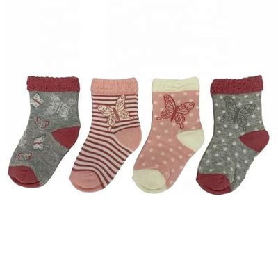 Calcetinas de bebê de riscas coloridas Tecido respirável 70%Cotão 28%Polyester 2%Spandex