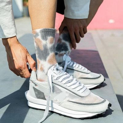 Calça respirável de outono, gravata corante, moda fresca, homens, mulheres, calças de tornozelo alto, estilo regular