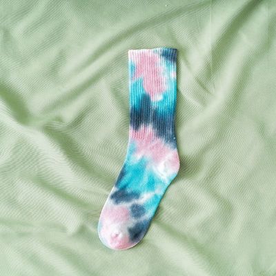 Calcetinas personalizadas de corante de gravata para esportes 39-42 tamanho UE UNISEX algodão poliéster spandex