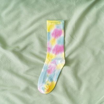 Calcetinas personalizadas de corante de gravata para esportes 39-42 tamanho UE UNISEX algodão poliéster spandex