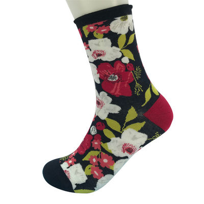 Calças de compressão de bambu de impressão floral Calças desportivas unisex para pés respiráveis e felizes