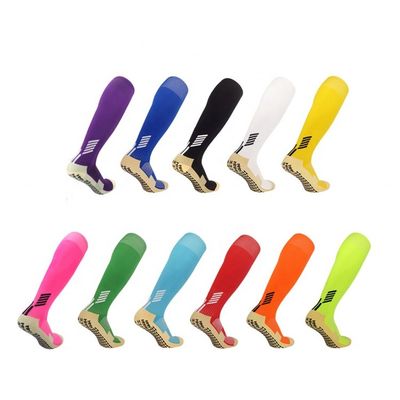 Calcetinas de futebol antiderrapante de tecido de poliamida para aderência de compressão personalizada