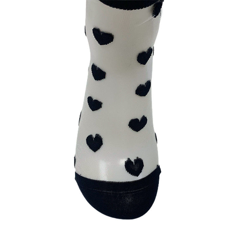 Como imagem Mulheres personalizadas Branco Negro Sexy renda de malha de meias Meia Calvário comprimento para o verão