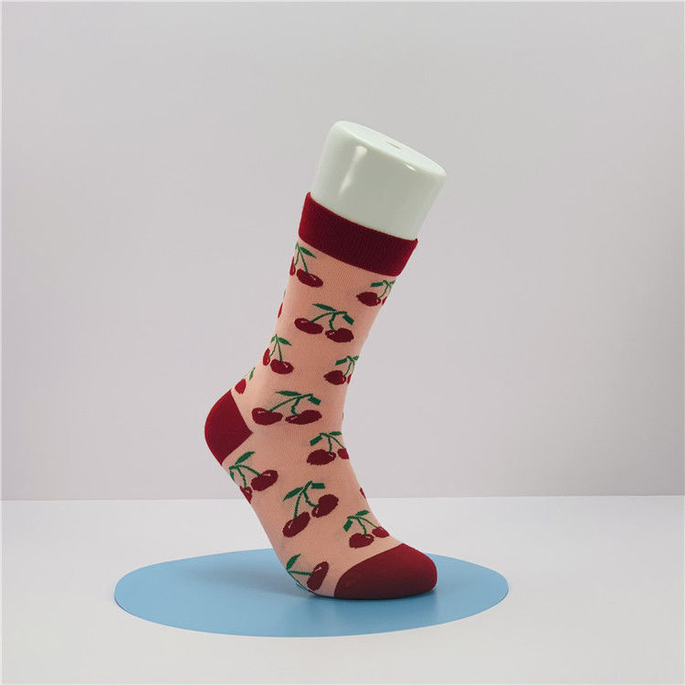 Custo Fun Fun Happy Fashion meias com desenho animado personalizado Impressão de frutas em estilo regular