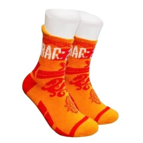 Calcetinas de luxo laranja para conforto estirado e futebol antiderrapante