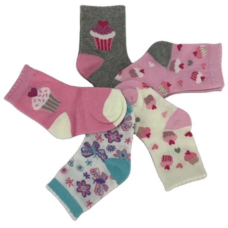 Top de Venda Primavera Novos Nascidos Crianças meias de Natal com Impressão de bolo Cute e tecido quente