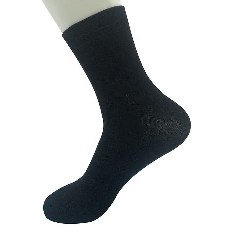 Calças de vestido de algodão de bambu para homens Calças casuais de tubo curto de malha maciça preta transpiravel