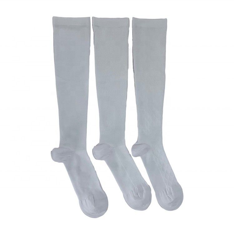 Estilo regular meias esportivas comprimidas brancas de desenho animado meias altas para joelhos para crianças